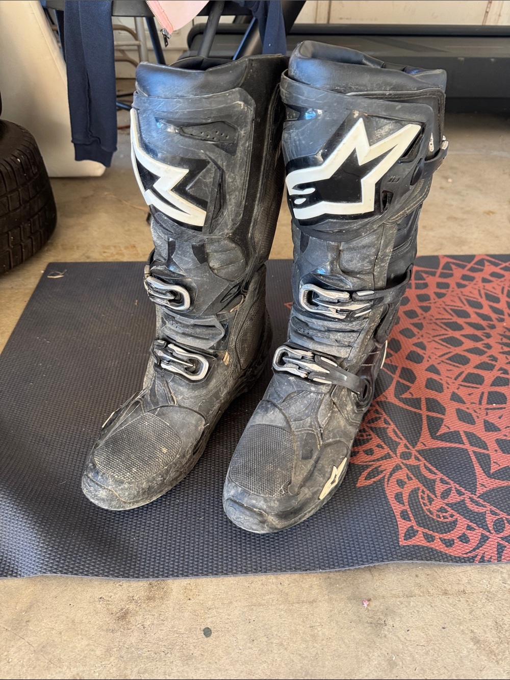 Alpinestars Black and White Motocross Riding Boots